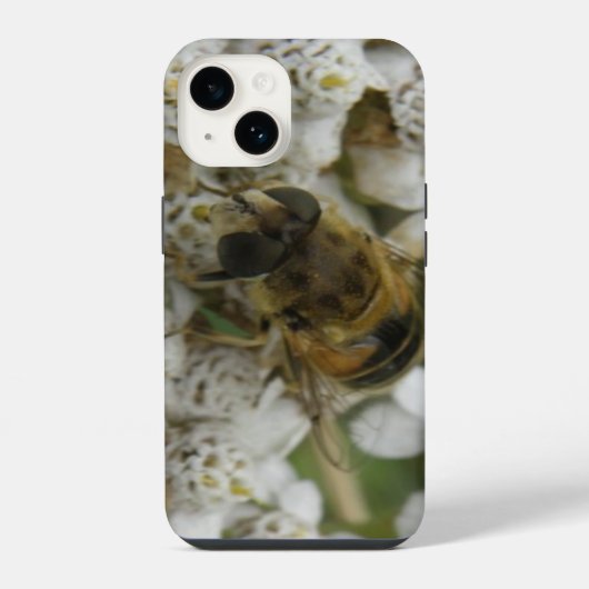 Coque Pour iPhone 14 Abeille de miel et fleurs (Verso)
