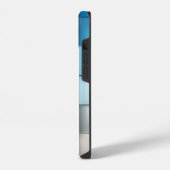 Coque Pour iPhone 14 Abstract blue toned cubes Butterfly  Monogram  (Côté gauche)