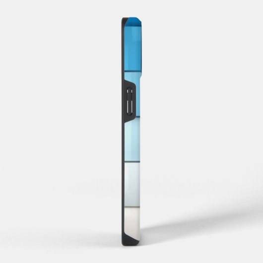 Coque Pour iPhone 14 Abstract blue toned cubes Butterfly Monogram (Côté droit)