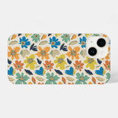 Coque Pour iPhone 14 Abstract Hand-Drawn Boho Floral Pattern (Verso Horizontal)