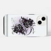 Coque Pour iPhone 14 "Abstraction de Fleur Violette", Boîtier Apple iPh (Verso Horizontal)