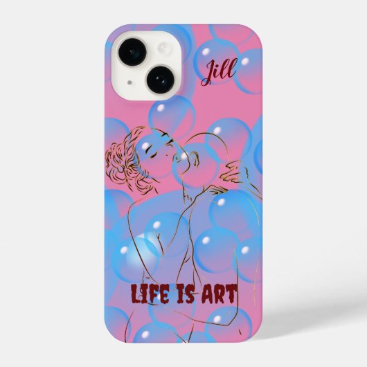 Coque Pour iPhone 14 Abstrait Artsy Love iPhone (Verso)