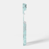 Coque Pour iPhone 14 Abstrait Big Flower Outlines BWG+Duck Egg Blue (Côté gauche)