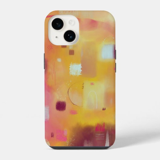 Coque Pour iPhone 14 Abstrait Moderne Jaune (Verso)