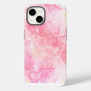 Coque Pour iPhone 14 Abstrait rose moderne personnalisé