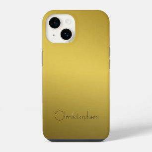 Coque Pour iPhone 14 Acier inoxydable en titane en or Imprimer 15