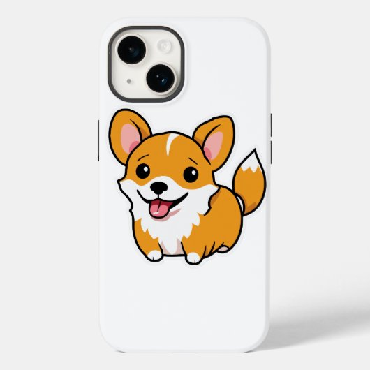 Coque Pour iPhone 14 Adorable Chien Brown style coque iphone avec migno (Verso)