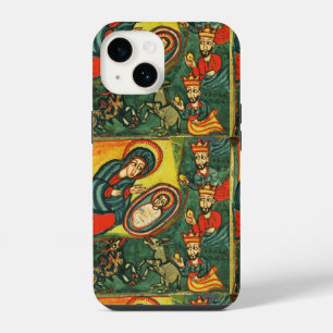 Coque Pour iPhone 14 ADORATION DES MAGI, NATIVITÉ PRIMITIVE Noël