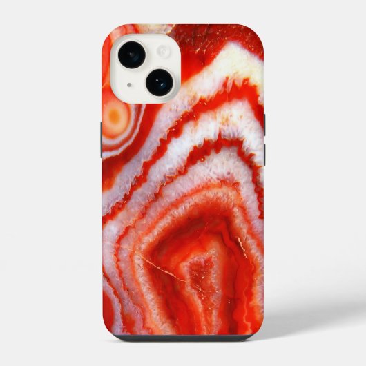Coque Pour iPhone 14 Agate Orange Sanguine. (Verso)