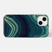 Coque Pour iPhone 14 agate verte (Verso Horizontal)