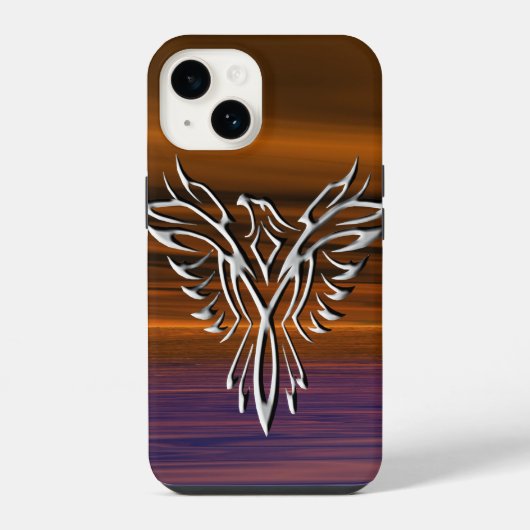 Coque Pour iPhone 14 Aigle argenté (Verso)