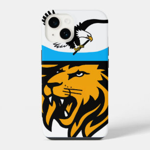 Coque Pour iPhone 14 Aigle et Lion Moderne avec Demi-Lune