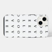 Coque Pour iPhone 14 Aimer le texte noir et blanc (Verso Horizontal)