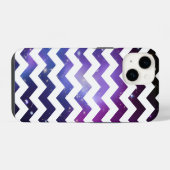 Coque Pour iPhone 14 Amas de galaxies violet zigzag blanc (Verso Horizontal)