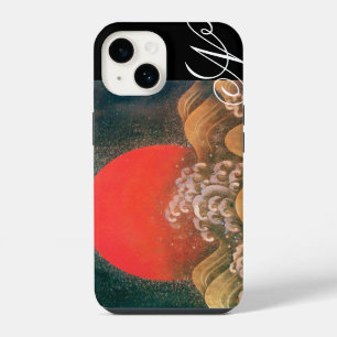 Coque Pour iPhone 14 AMETERASU , DÉESSE DU SOLEIL marron rouge noir