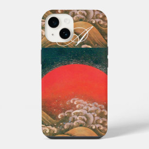 Coque Pour iPhone 14 AMETERASU , DÉESSE DU SOLEIL marron rouge noir