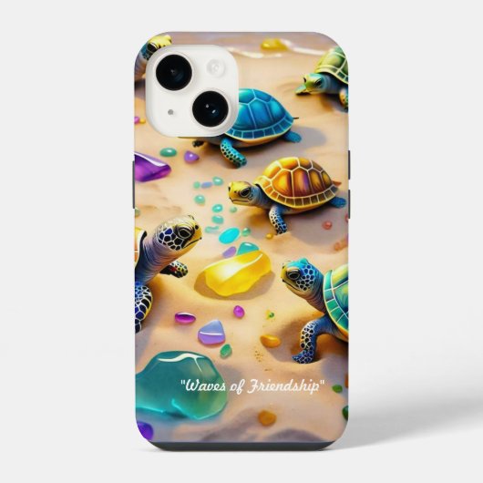 Coque Pour iPhone 14 "Amis de la rive ensoleillée" (Verso)