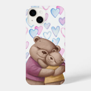 Coque Pour iPhone 14 Amusants Ours Accrocher Maman Papa Enfant Cub Anim