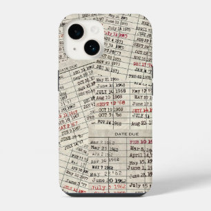 Coque Pour iPhone 14 Ancienne collection de cartes de bibliothèque