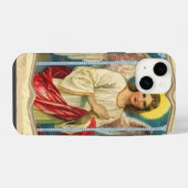 Coque Pour iPhone 14 Ange avec ruban rose (Verso Horizontal)