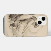 Coque Pour iPhone 14 ange chrétien assis sur une pierre (Verso Horizontal)