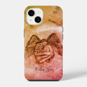 Coque Pour iPhone 14 Ange Éros en amour, je t'aime