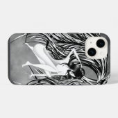Coque Pour iPhone 14 Ange Tombé Gris Monochrome (Verso Horizontal)