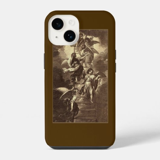 Coque Pour iPhone 14 Anges Sur Une Échelle Céleste (Verso)