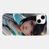 Coque Pour iPhone 14 Anime étudiante Coque monogramme - coque iphone d' (Verso (horizontal))