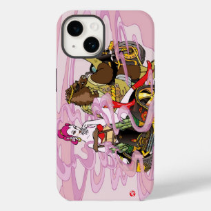 Coque Pour iPhone 14 Aokimono. Sangliers sur un Trike イノトライク