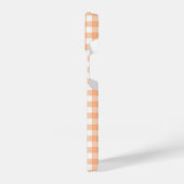 Coque Pour iPhone 14 Apricot Orange En vichy (Côté gauche)