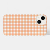 Coque Pour iPhone 14 Apricot Orange En vichy (Verso Horizontal)