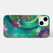 Coque Pour iPhone 14 Aqua Floral Jardin sous-marin Abstrait (Verso Horizontal)
