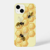 Coque Pour iPhone 14 Aquarelle Bees Beehive Art (Verso)