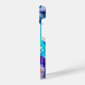 Coque Pour iPhone 14 Aquarelle bleu rose blanc Résumé (Côté gauche)