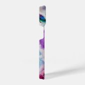 Coque Pour iPhone 14 Aquarelle bleu rose blanc Résumé (Côté droit)