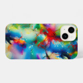 Coque Pour iPhone 14 Aquarelle bleu rouge jaune vert Abstraction (Verso Horizontal)