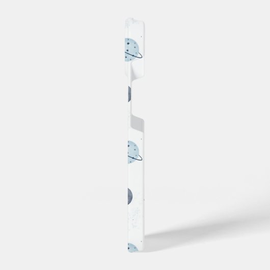 Coque Pour iPhone 14 Aquarelle Blue Space Planet Motif (Côté gauche)