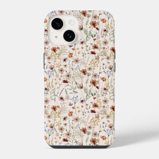 Coque Pour iPhone 14 Aquarelle Boho Floral Pattern iPhone / coque ipad (Verso)