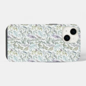 Coque Pour iPhone 14 Aquarelle botanique bleu vert (Verso Horizontal)