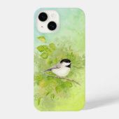Coque Pour iPhone 14 Aquarelle Chickadee Oiseau Faune Nature Art (Verso)