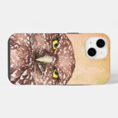 Coque Pour iPhone 14 Aquarelle de la chouette grumeuse malheureuse (Verso Horizontal)