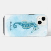 Coque Pour iPhone 14 Aquarelle de mer Nom côtier (Verso Horizontal)