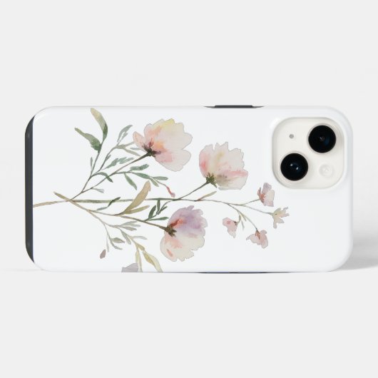 Coque Pour iPhone 14 Aquarelle douce coque iphone floral (Verso Horizontal)