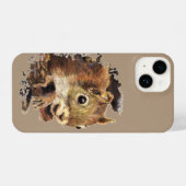 Coque Pour iPhone 14 Aquarelle écureuil curieux jeter un oeil à l'art a (Verso Horizontal)