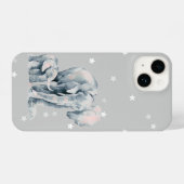 Coque Pour iPhone 14 Aquarelle Elephant & Veau Bébé Animaux Animaux (Verso Horizontal)