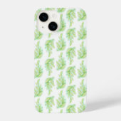 Coque Pour iPhone 14 Aquarelle feuille vert blanc (Verso)