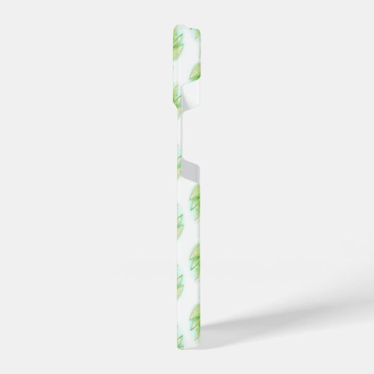 Coque Pour iPhone 14 Aquarelle feuille vert blanc (Côté gauche)