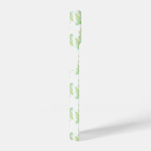 Coque Pour iPhone 14 Aquarelle feuille vert blanc (Côté droit)