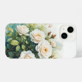 Coque Pour iPhone 14 Aquarelle Fleurs du jardin Roses blanches (Verso Horizontal)